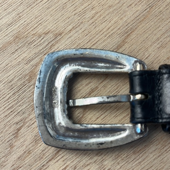 Vintage Brighton Leather Metal Belt 1995 Medium Heavy Weight Tarnished Weathered - Picture 12 of 16